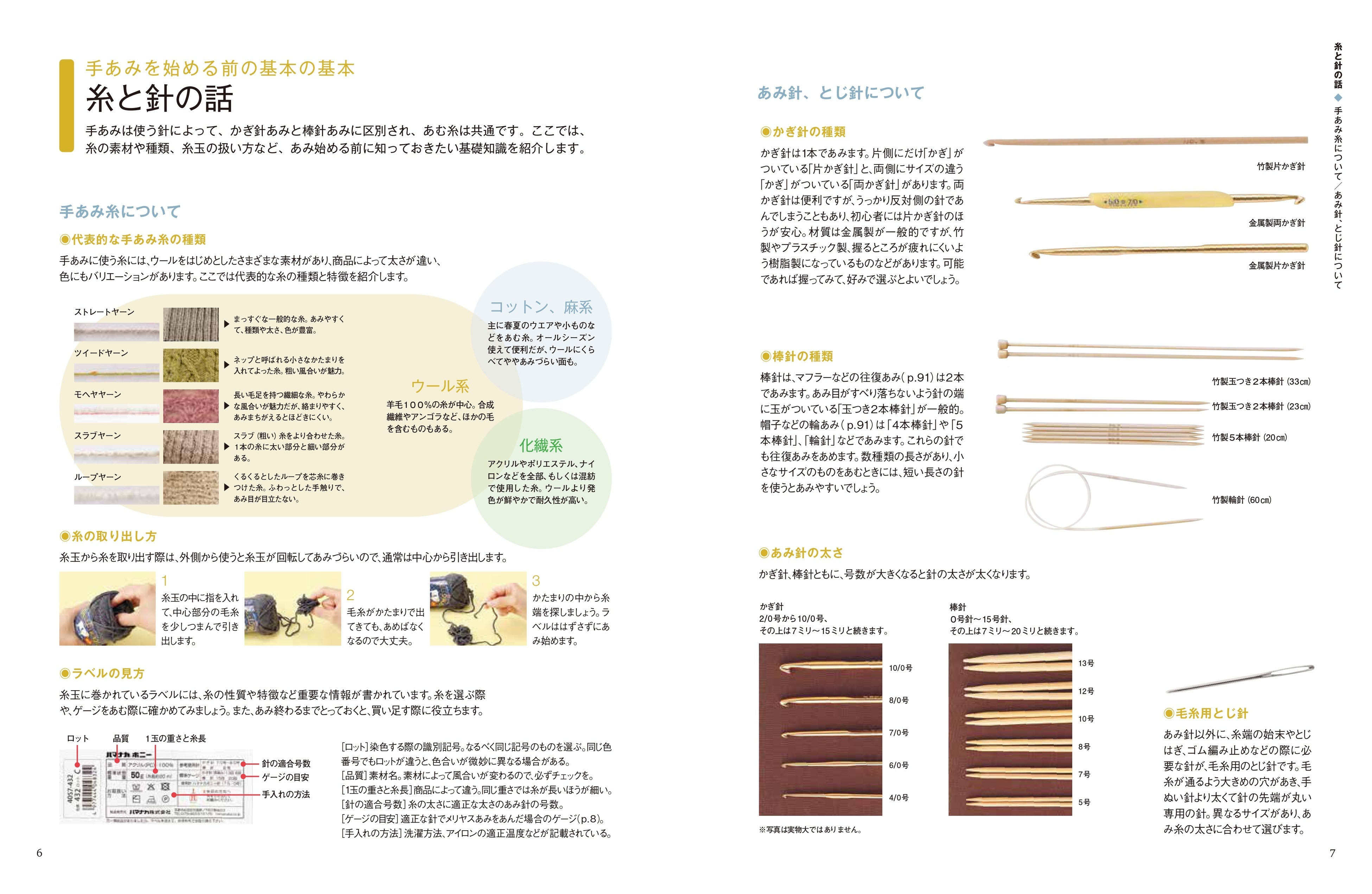 出版社が配布した「糸と針の話」の誌面見本。糸の種類、ラベルと針を調べる入口です。